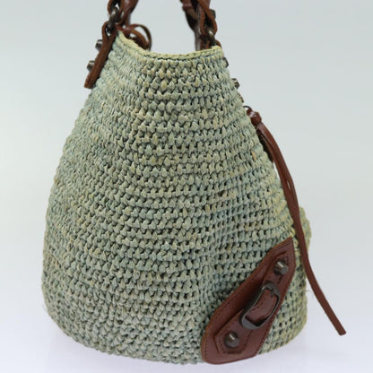 Balenciaga Hand Bag Raffia Blue 236741 Auth yk13377