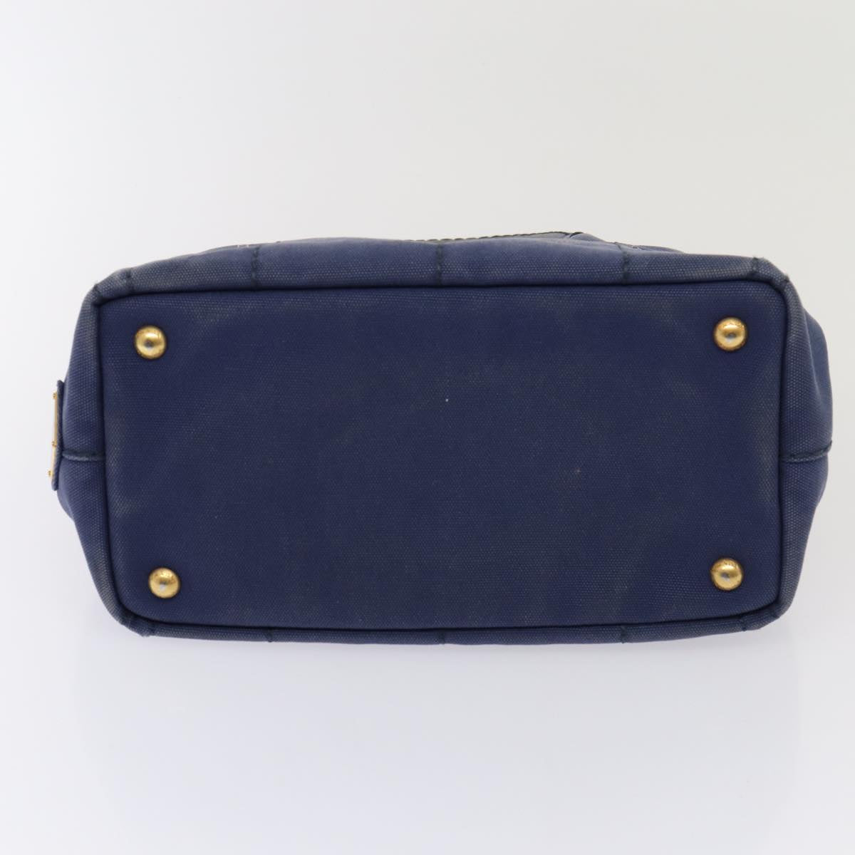 PRADA Canapa PM Hand Bag Canvas Navy Auth yk13712