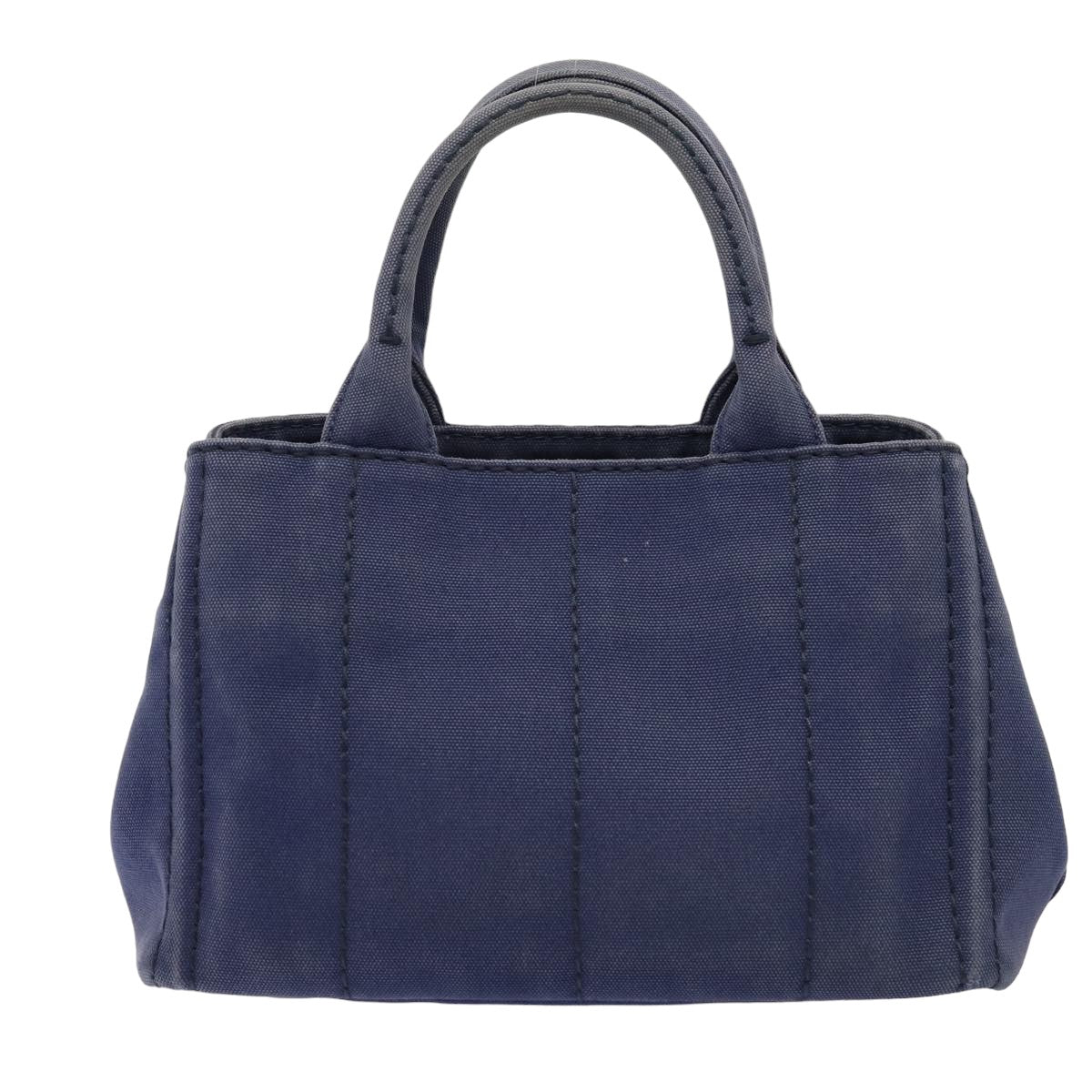 PRADA Canapa PM Hand Bag Canvas Navy Auth yk13712