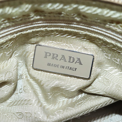 PRADA Hand Bag Nylon Beige Auth yk13783