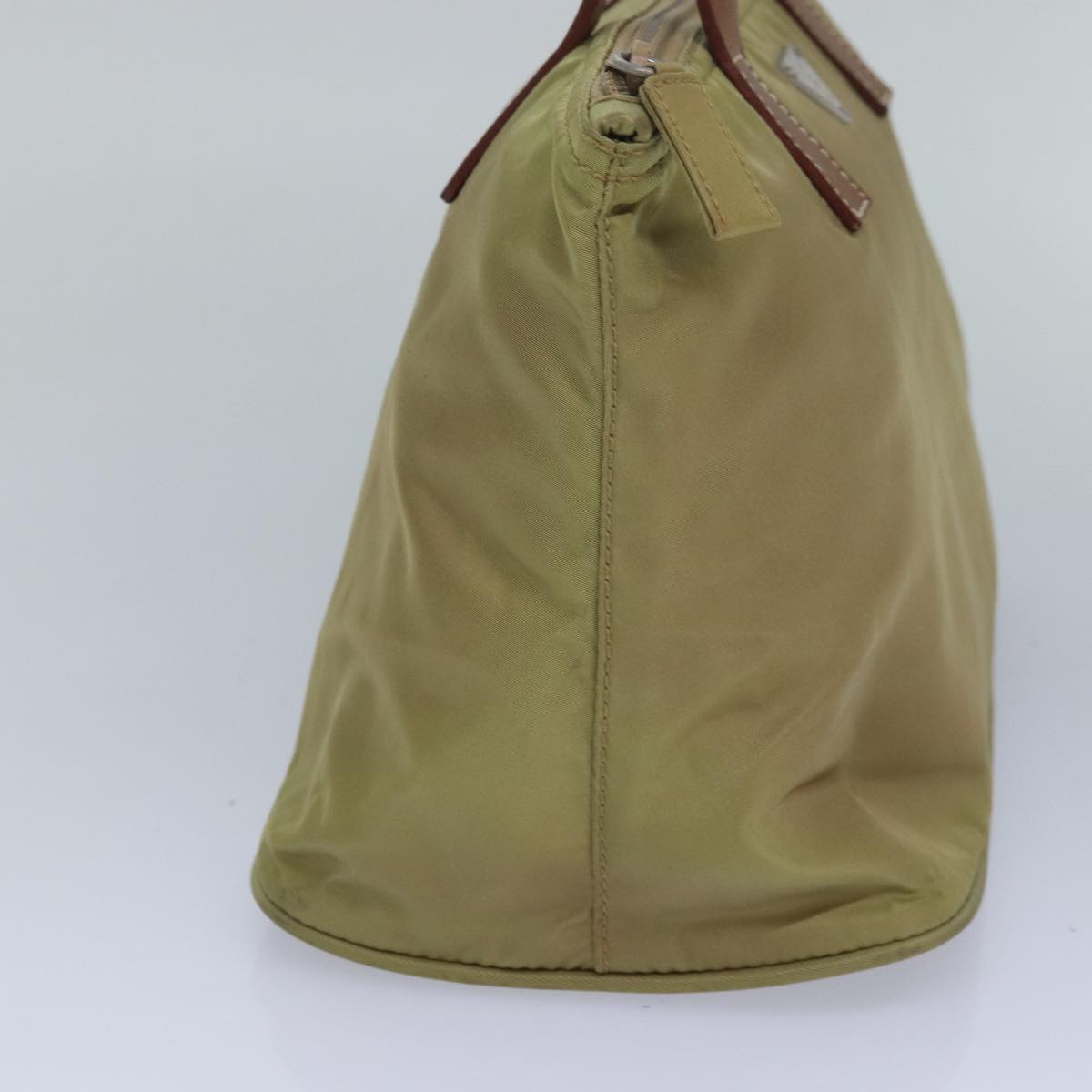 PRADA Hand Bag Nylon Beige Auth yk13783