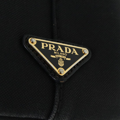 PRADA Canapa PM Hand Bag Canvas Black Auth yk13957