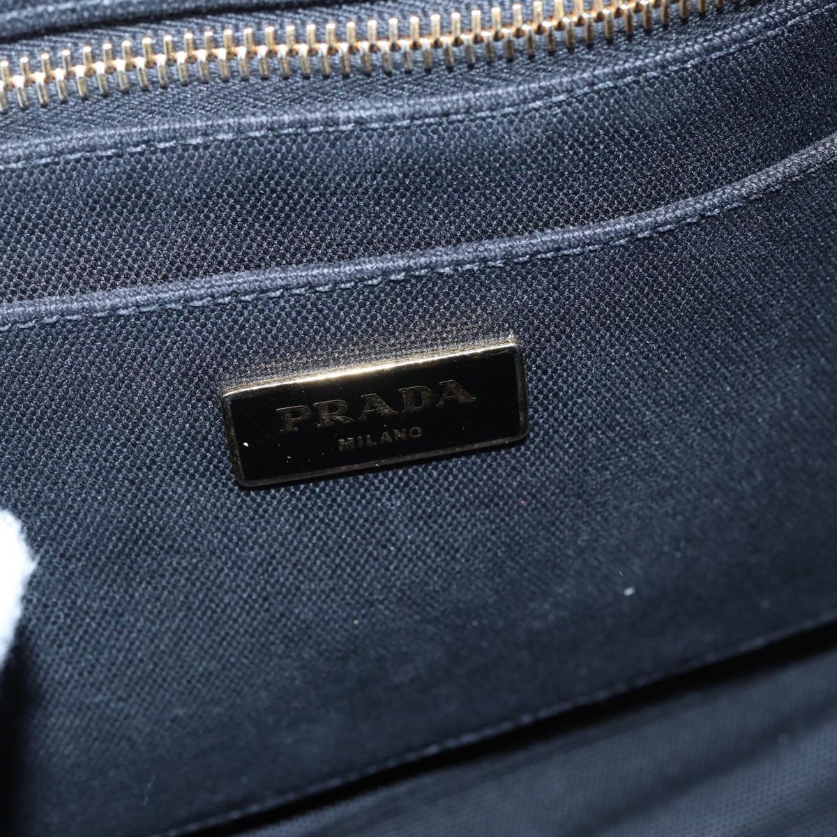 PRADA Canapa PM Hand Bag Canvas Black Auth yk13957