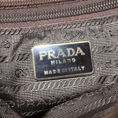 PRADA Hand Bag Nylon Brown Auth yk13959