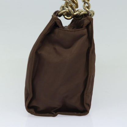 PRADA Hand Bag Nylon Brown Auth yk13959