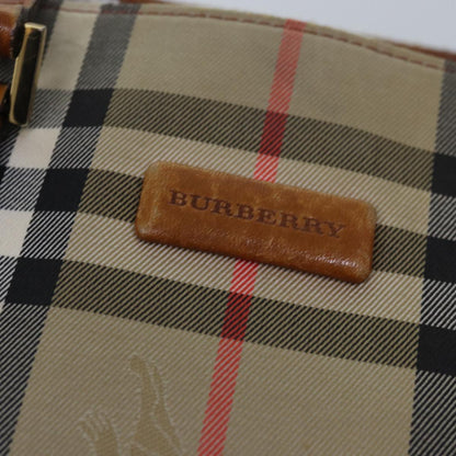 BURBERRY Nova Check Tote Bag Canvas Beige Auth yk13983