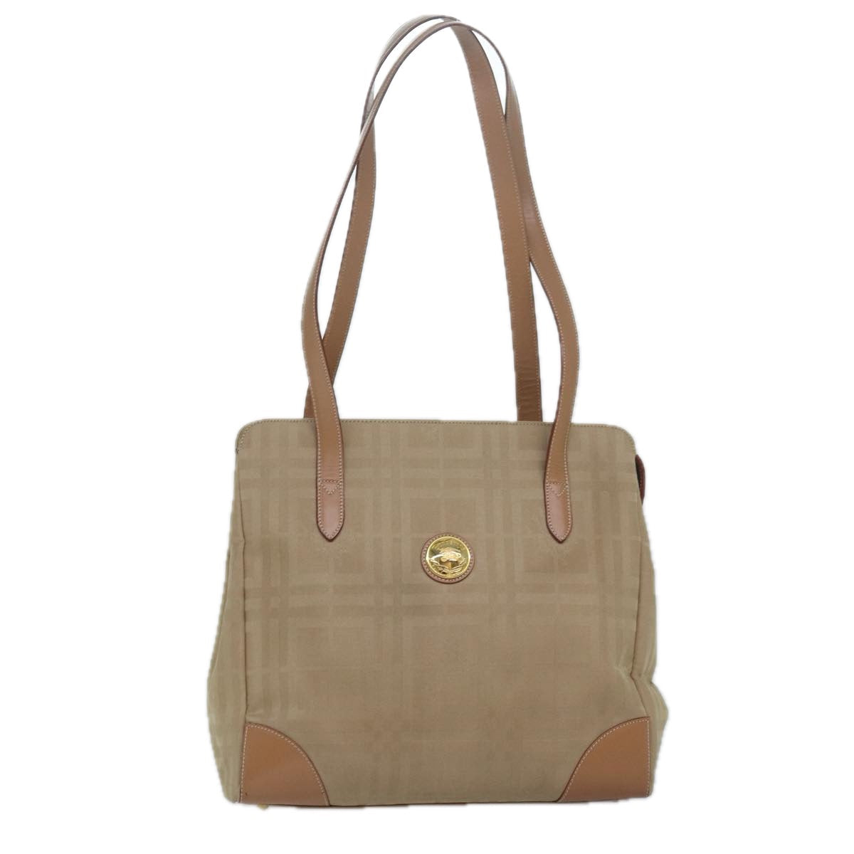 BURBERRYSs Nova Check Shoulder Bag Canvas Beige Auth yk13997