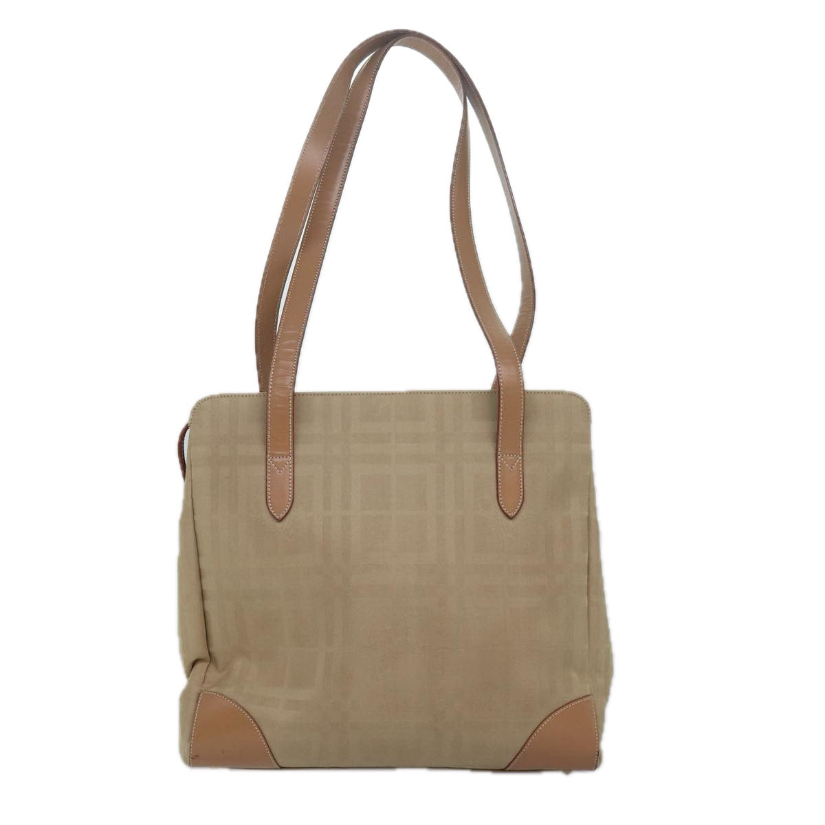BURBERRYSs Nova Check Shoulder Bag Canvas Beige Auth yk13997