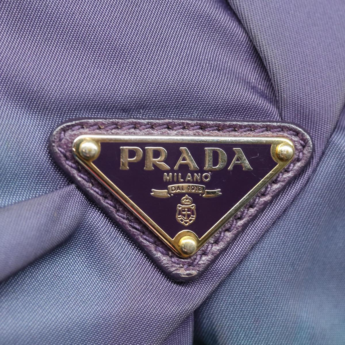 PRADA Hand Bag Nylon Purple Auth yk14061