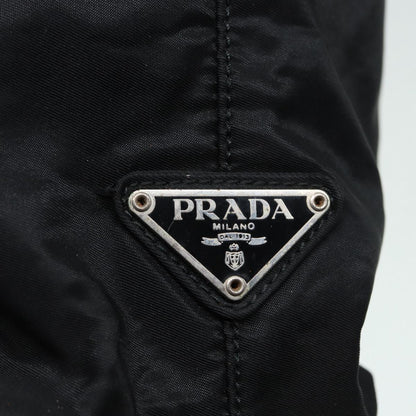 PRADA Hand Bag Nylon Black Silver Auth yk14205