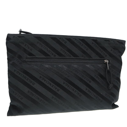 Balenciaga Explorer Clutch Bag Canvas Black 459745 Auth yk14342