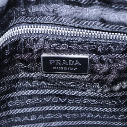 PRADA Shoulder Bag Nylon Black Silver Auth yk14370