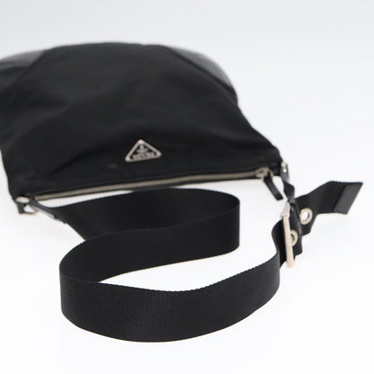 PRADA Shoulder Bag Nylon Black Silver Auth yk14370