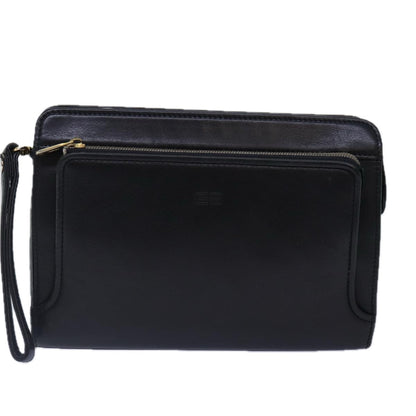 Balenciaga Clutch Bag Leather Black Gold Auth yk14401