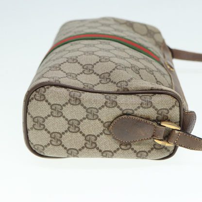 GUCCI GG Supreme Web Sherry Line Shoulder Bag PVC Beige 89 02 017 Auth yk14402