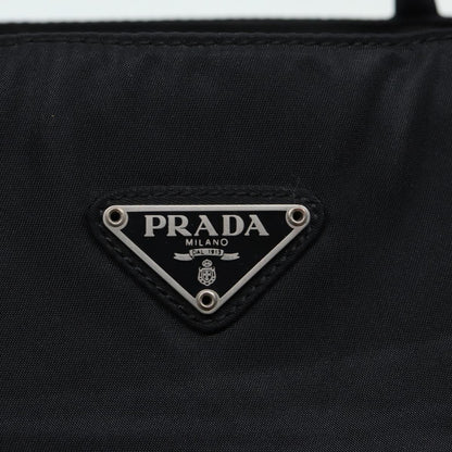 PRADA Hand Bag Nylon Black Silver Auth yk14426