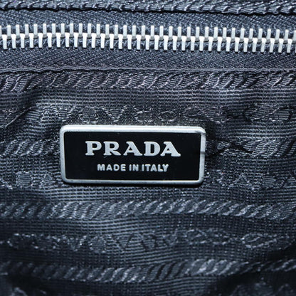 PRADA Shoulder Bag Nylon Black Silver Auth yk14428