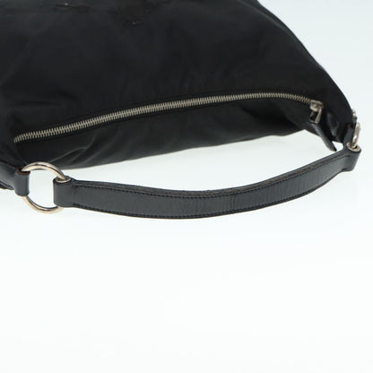 PRADA Shoulder Bag Nylon Black Silver Auth yk14428