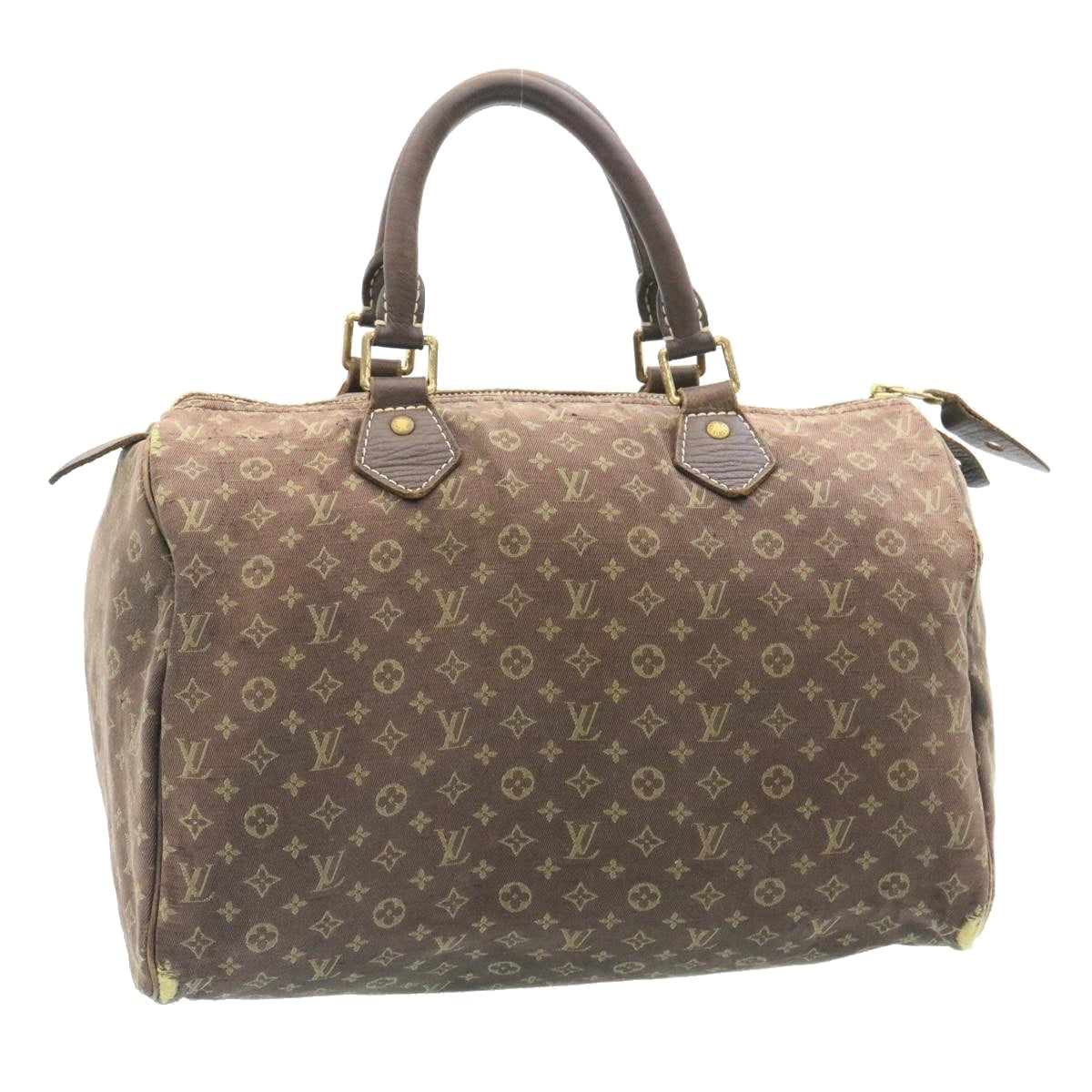 LOUIS VUITTON Monogram Mini Lin Speedy 30 Hand Bag Ebene M95224 LV yk3378