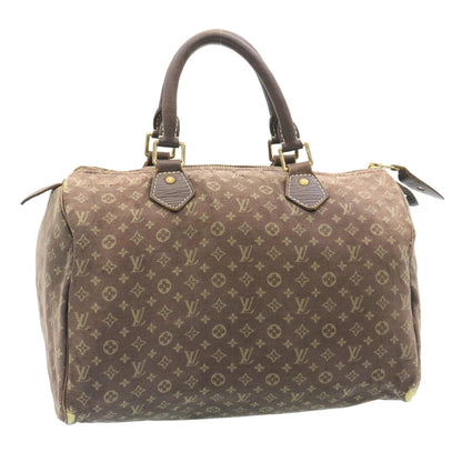 LOUIS VUITTON Monogram Mini Lin Speedy 30 Hand Bag Ebene M95224 LV yk3378