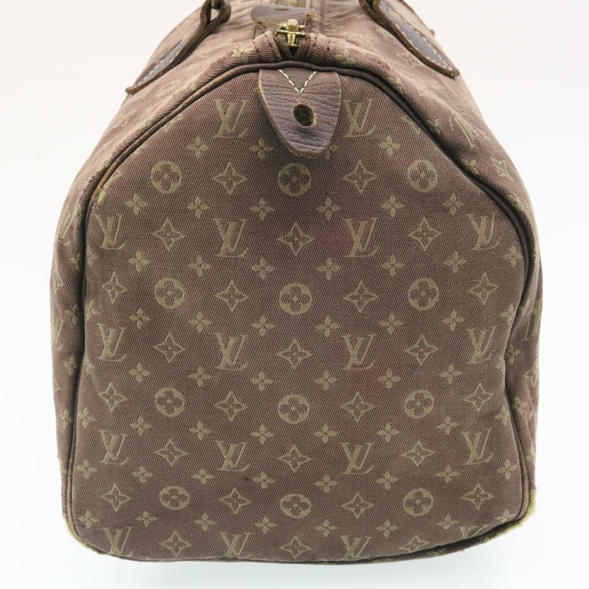 LOUIS VUITTON Monogram Mini Lin Speedy 30 Hand Bag Ebene M95224 LV yk3378