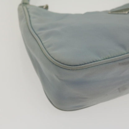 Prada Pouch Hand Bag Nylon Light Blue  yk4554