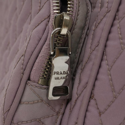 Prada Chain Shoulder Bag Quilted Nylon Purple  yk4614