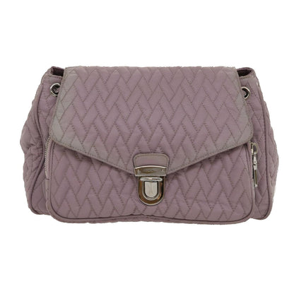 Prada Chain Shoulder Bag Quilted Nylon Purple  yk4614