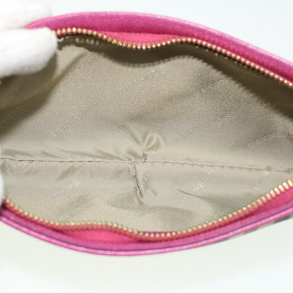 Burberry Nova Check Chain Accessory Pouch PVC Leather Beige Pink Auth yk5442