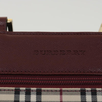 Burberry Nova Check Shoulder Bag Canvas Beige Wine Red black Auth yk5688