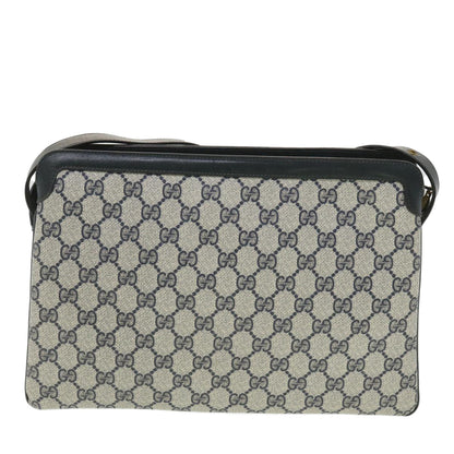 GUCCI GG Canvas Sherry Line Shoulder Bag PVC Leather Gray Red Navy  yk6173B