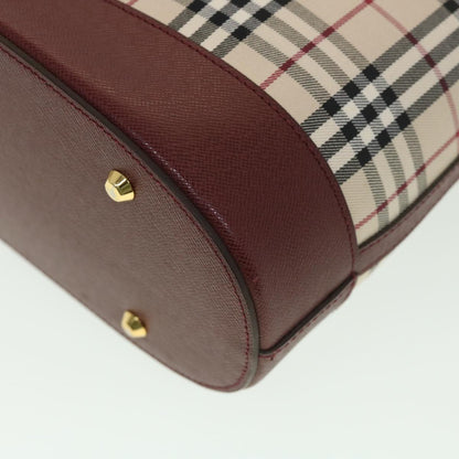 Burberry Nova Check Tote Bag Nylon Beige Auth yk6343