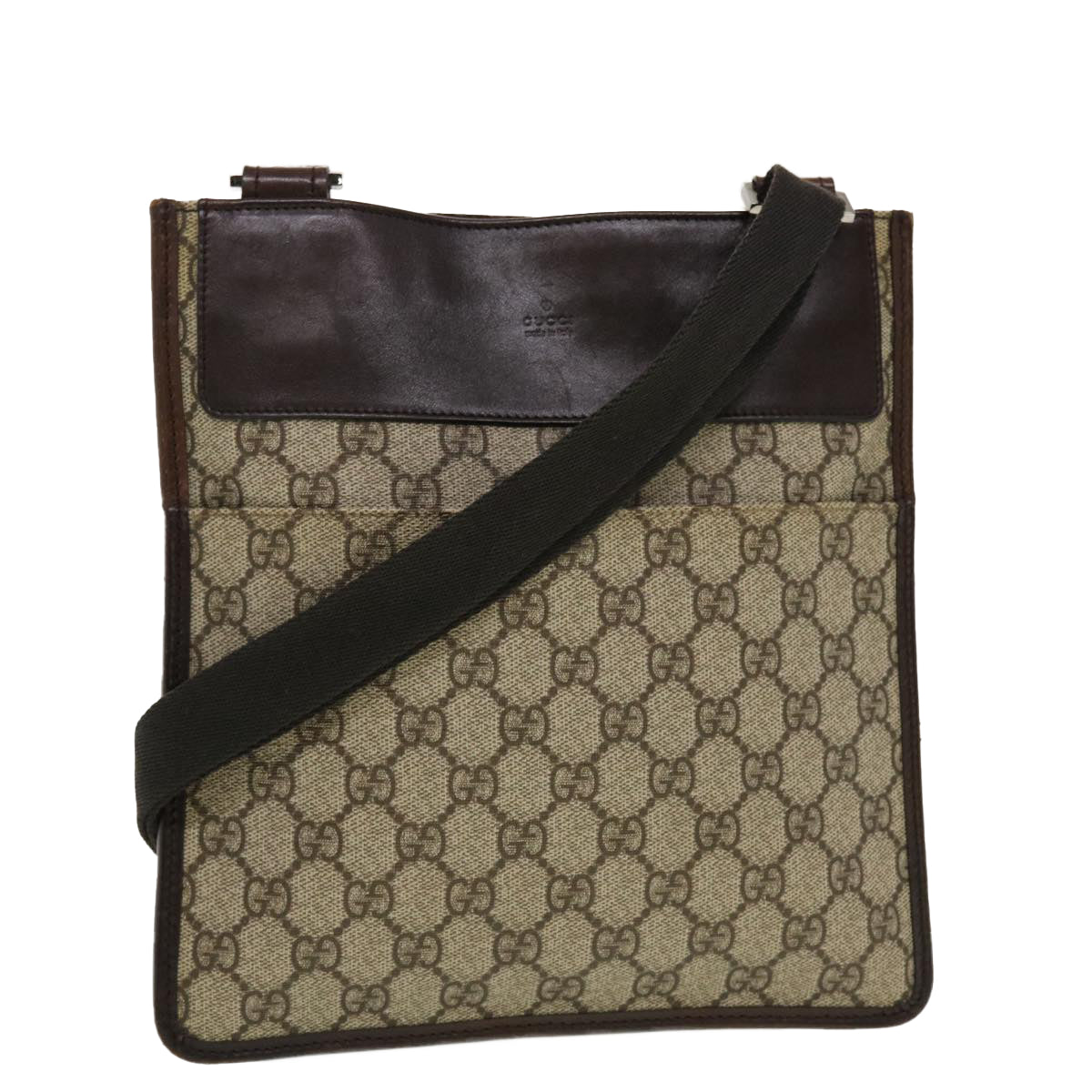 GUCCI GG Canvas Shoulder Bag PVC Leather Beige 27639  yk7163