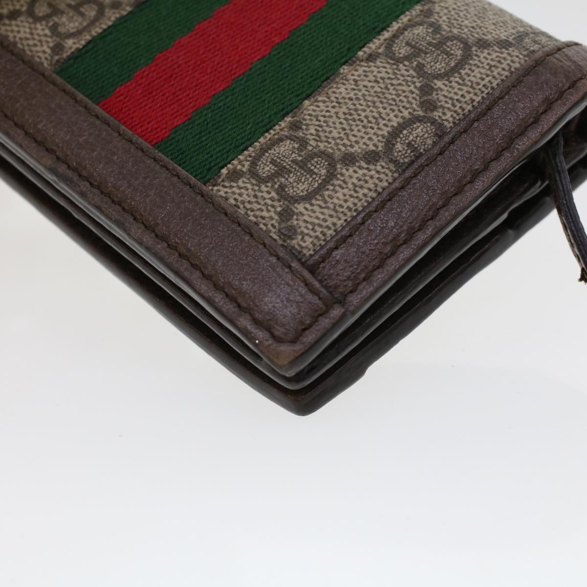 GUCCI GG Canvas Web Sherry Line Ofidia Wallet Beige Red Green 523155  yk7191