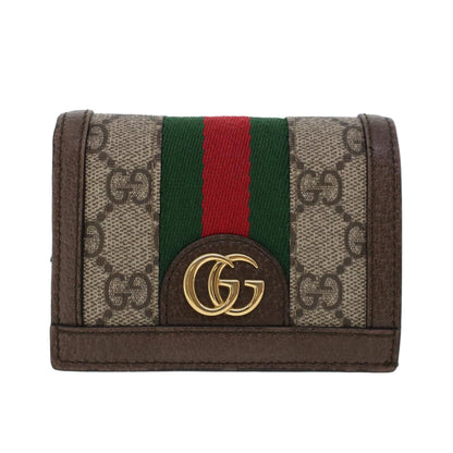 GUCCI GG Canvas Web Sherry Line Ofidia Wallet Beige Red Green 523155  yk7191