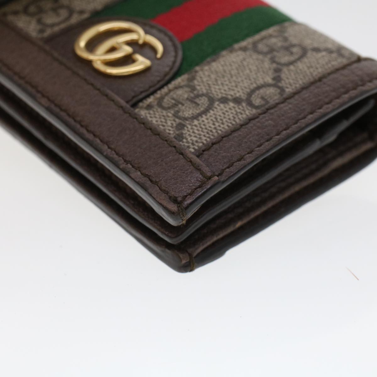 GUCCI GG Canvas Web Sherry Line Ofidia Wallet Beige Red Green 523155  yk7191