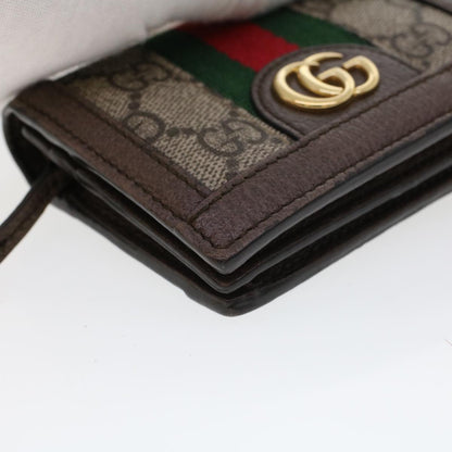 GUCCI GG Canvas Web Sherry Line Ofidia Wallet Beige Red Green 523155  yk7191