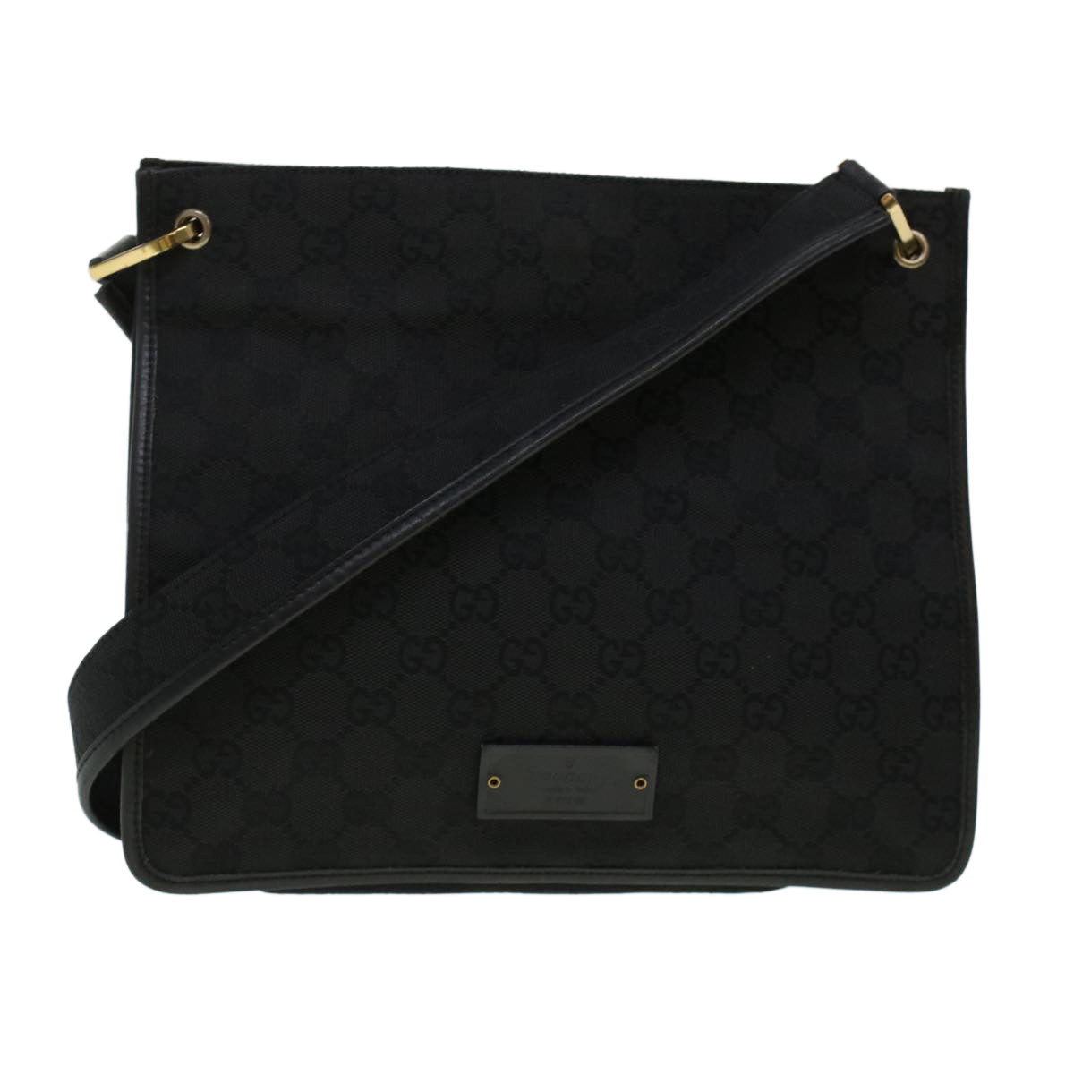 GUCCI GG Canvas Shoulder Bag Black 91762  yk7260