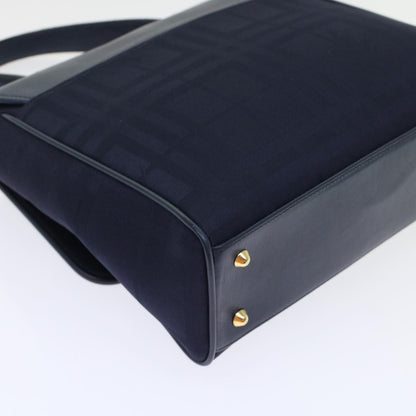 BurberrySs Nova Check Hand Bag Nylon Leather Blue Auth yk7428
