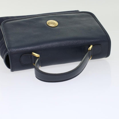 BurberrySs Nova Check Hand Bag Nylon Leather Blue Auth yk7428