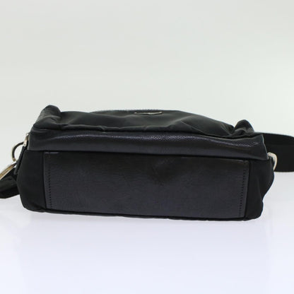 PRADA Shoulder Bag Nylon Leather Black Auth yk7476