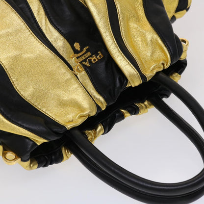 Prada Hand Bag Nylon 2way Gold Tone  yk7593