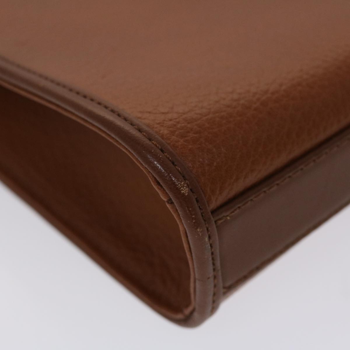 BURBERRY Clutch Bag Leather Brown Auth Yk7639