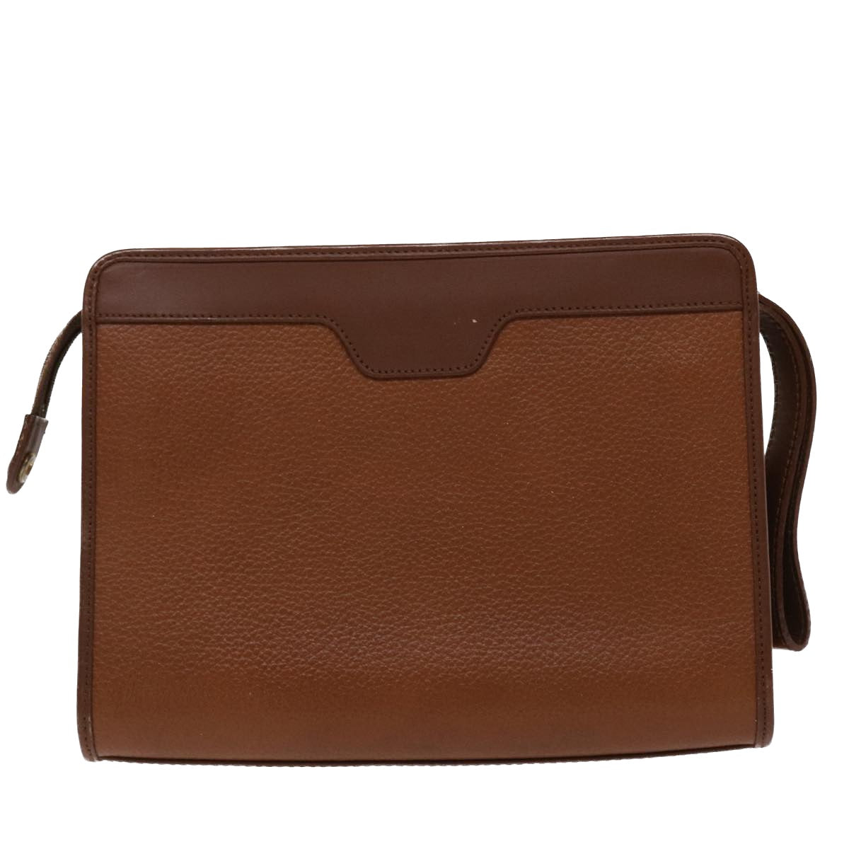 BURBERRY Clutch Bag Leather Brown Auth Yk7639
