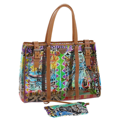 Prada Venice Pattern Tote Bag Vinyl Leather Multicolor BR2515  yk7665B