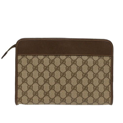 GUCCI GG Canvas Clutch Bag PVC Leather Beige 014.122.6063.4021  yk7734