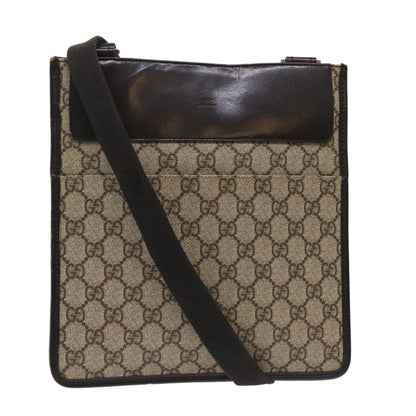GUCCI GG Canvas Shoulder Bag PVC Leather Beige 27639  yk7766
