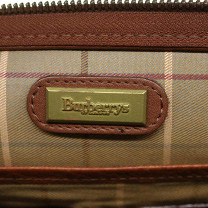 BurberrySs Clutch Bag Leather Brown Auth yk7778