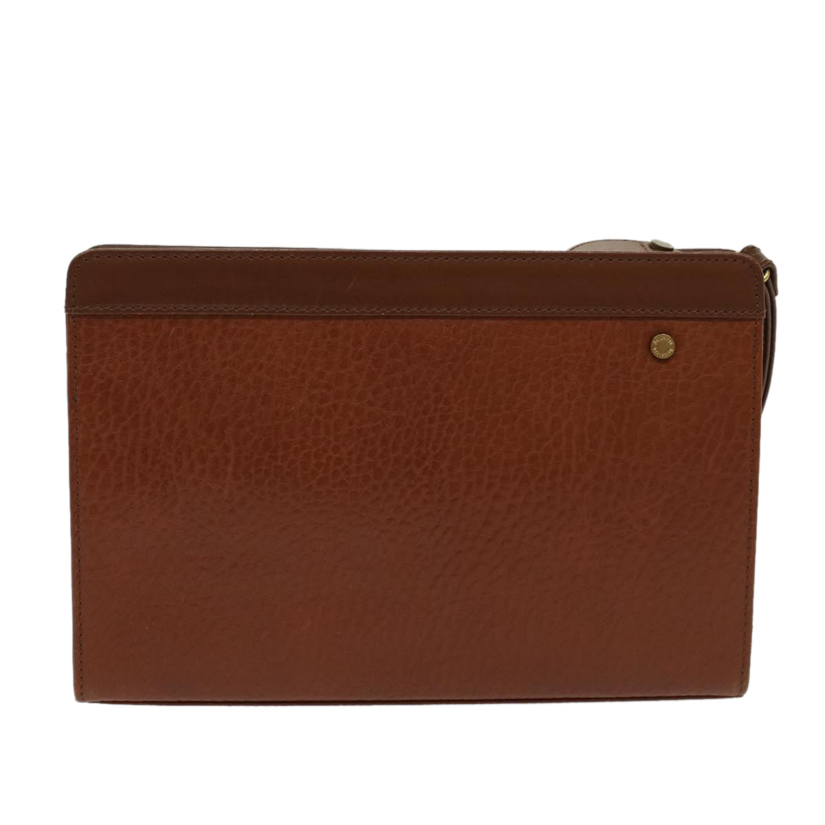 BurberrySs Clutch Bag Leather Brown Auth yk7778