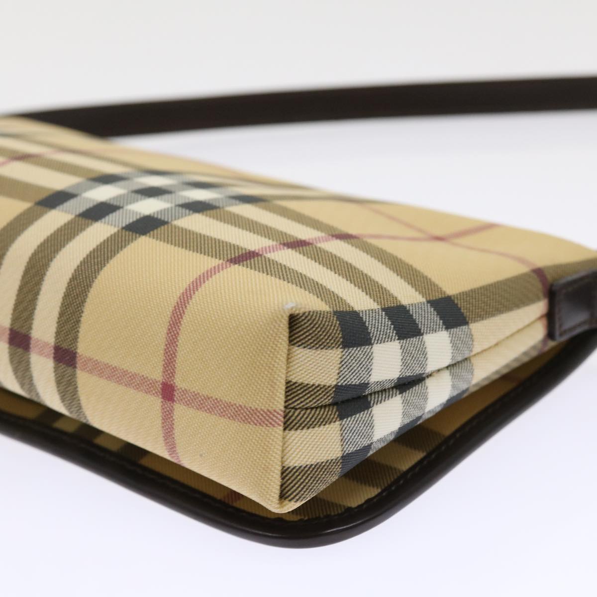 Burberry Nova Check Shoulder Bag PVC Leather Beige Auth yk7830B